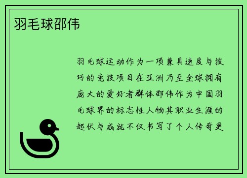羽毛球邵伟
